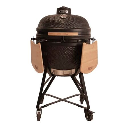 Parrilla Kamado Bbq Grill Kadu K21 Ahumador Ceramico Negro Mate