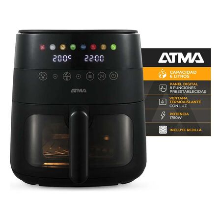 FREIDORA DE AIRE ATMA DE 6 LITROS CON CONTROL TACTIL