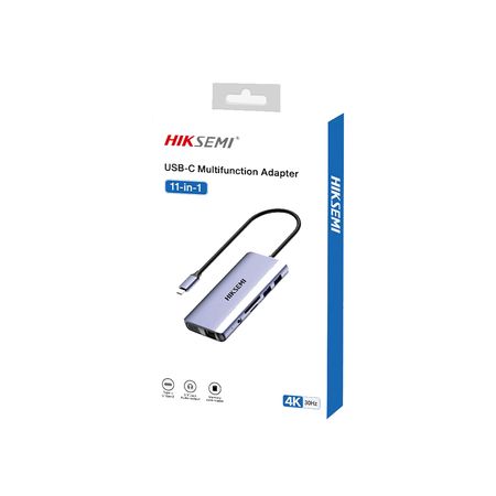 Hub Hiksemi DS11 USB-C a USBx4 HDMIx1 RJ45x1 VGAx1