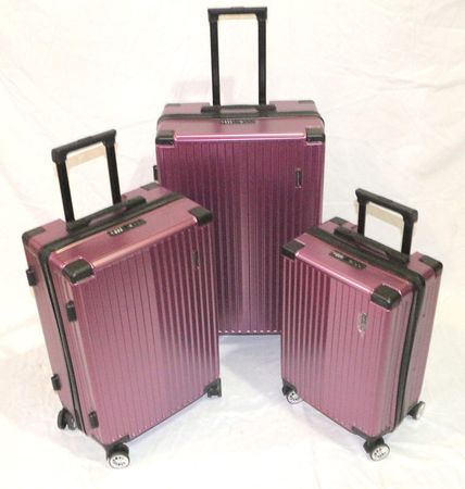 Set X 3 Valijas North Tiger Policarbonato 4 Ruedas 20/24/28 Abs+Pc Violeta