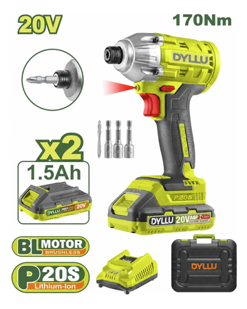 Atornillador Impacto Inalambrico 170nm Dyllu Dtcd2512 Bl 20v