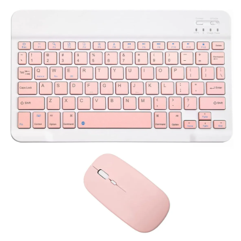 Kit teclado y mouse bluetooth rosa - Vista 2