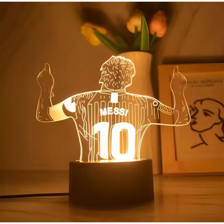 Lampara LED 3D – Figura Messi – Luz Calida USB - Vista 2