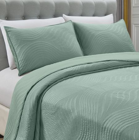 Quilt Cubrecama Twin Kavanagh Taormina Matelaseado Con 2 Fundas de Almohadón 1 1/2 Plazas