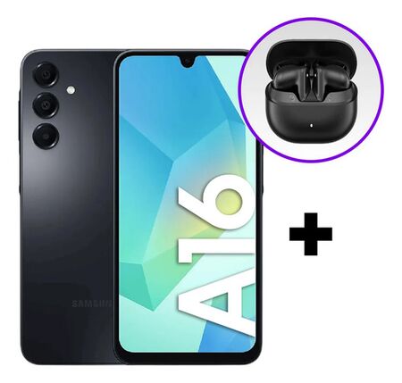 Combo Celular Samsung A16 128/4GB Black + Havit TW888 Lite