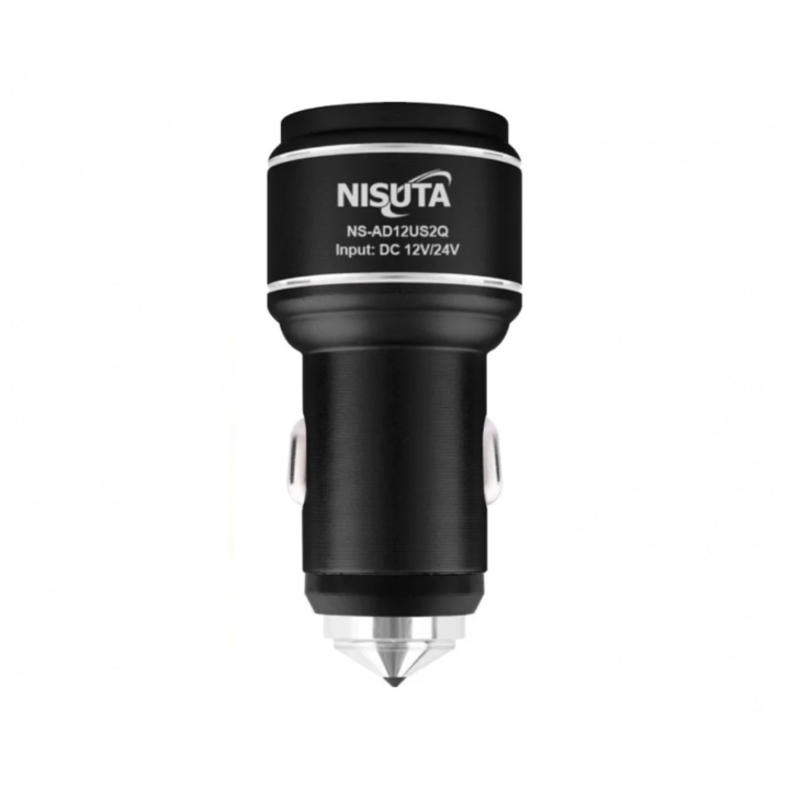 CARGADOR NISUTA AUTO USB DOBLE 12/24V (C:NEGRO NSAD12US2Q) - Vista 2