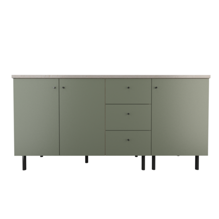 BAJO MESADA MODERNO DE 180 CM MELAMINA VERDE SAFARI JOUMELA