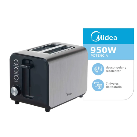 tostadora eléctrica midea inox color inoxidable