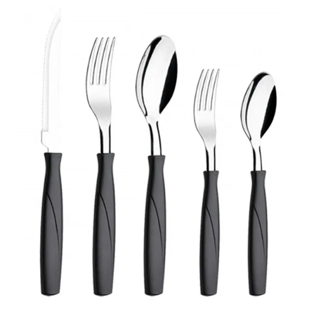 Juego De Cubiertos 30 Piezas -Negro Brinox 6000/718