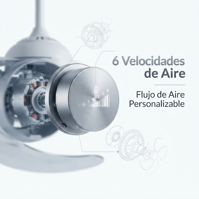 Ventilador de Techo Php JS8364 42" Blanco 6 Velocidades - Vista 5