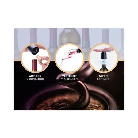 Set para Vino Gadnic V8094 Sacacorchos Automático Vertedor Cortador