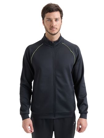 Campera Atomik Piping Full Hombre Training Negro