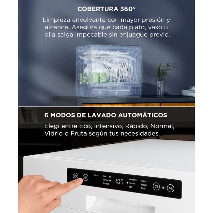Lavavajillas De Mesada Gadnic Pro 6 Espacios 6 Programas De Lavado Secado Con Aire Caliente - Vista 3
