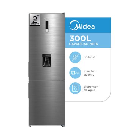 Heladera Inverter Midea Combi No Frost 300 L Gris Oscuro