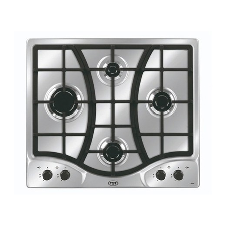Anafe Empotrable A Gas Tst Stagio 4 Hornallas Acero Inox Plateado
