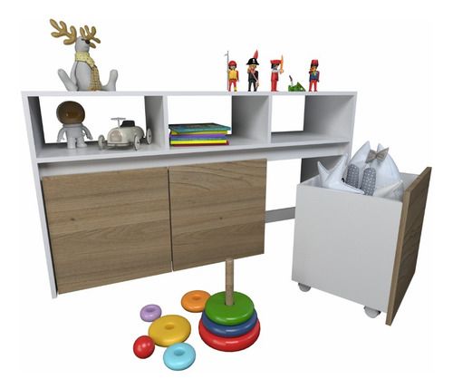 Juguetero Linea Home 3 Cajones Con Ruedas 3038 Olmo/Everest Tables - Vista 3