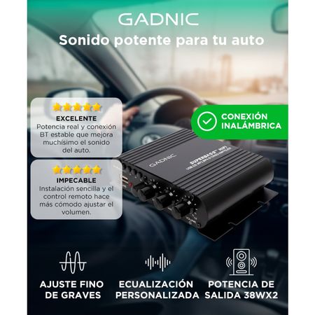 Amplificador Bluetooth Gadnic Potencia Para Auto