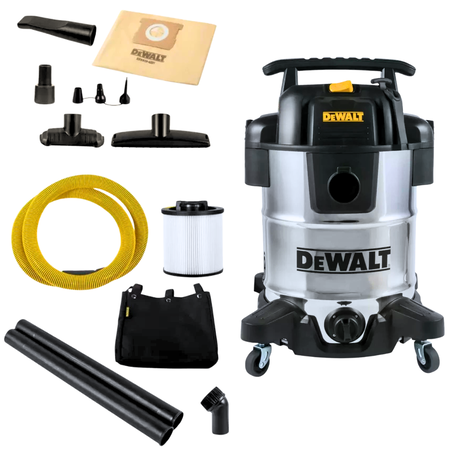 Aspiradora Dewalt 38l 1250w Liquido Polvo Industrial Hepa