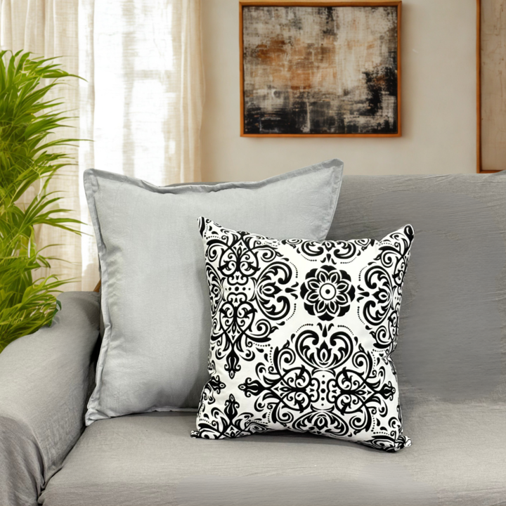 Set de 4 almohadones decorativos NEGRO con 1 pelo largo N1 - Vista 3
