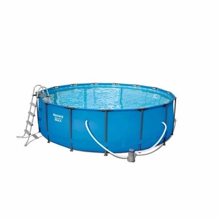 Pileta De Lona Redonda Bestway 4.57 X 1.22 Mts. Con Bomba Y Escalera