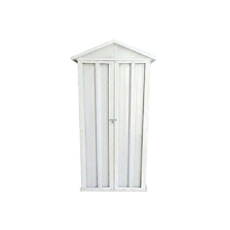 Armario Deposito Galpon de jardin 1x057x2 Blanco + piso + estante DON ACERO 