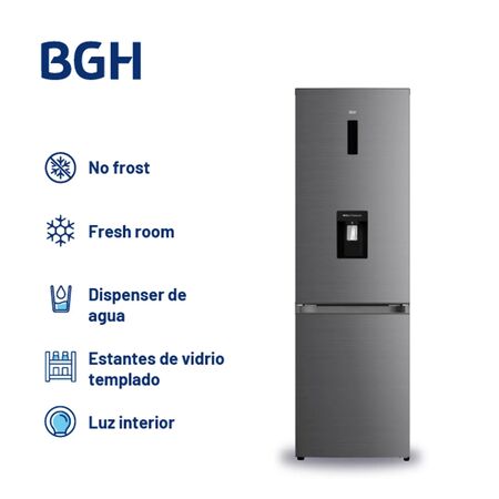 Heladera Combi BGH Inverter 312L Dark Inox BRC330I2A