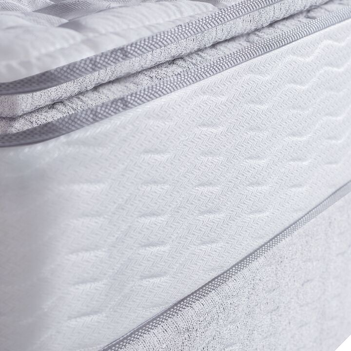 Colchon y Sommier Inducol April 2 Plazas y Media 140x190 Resortes Bonnell y Pillow Top Blanco - Vista 7