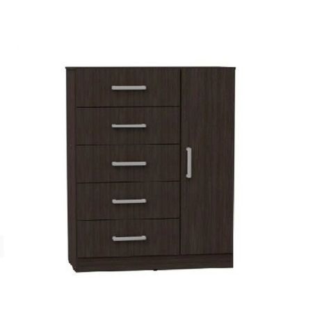 Chiffonier 1 Puerta 5 Cajones 0.90 Mts Orlandi Wengue