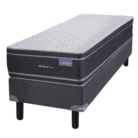 Colchon y Sommier Inducol Nimbus Firm 1 Plaza y media 90x190x26 Espuma de Alta Densidad Doble Pillow