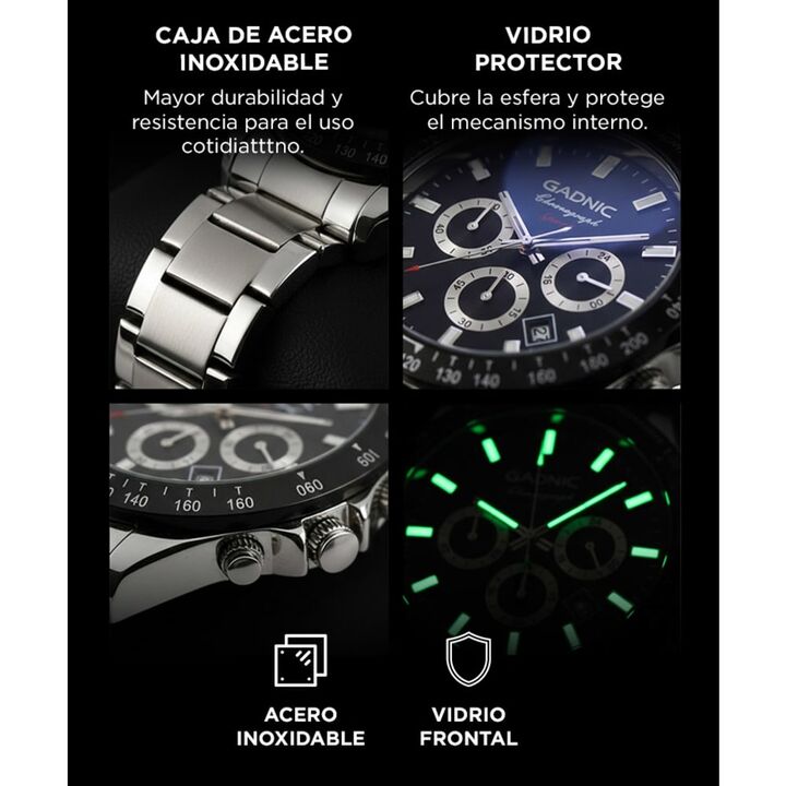 Reloj de Cuarzo para Hombre Gadnic Morfeo Resistente al Agua con Fecha y Hora - Vista 4