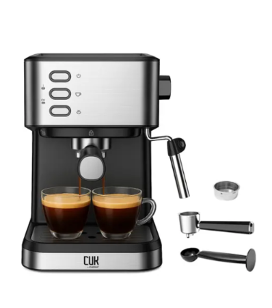 Cafetera Espresso CUK by Gadnic 20 Bar Espumador de Leche 1050W 15L Filtro de Acero Inoxidable