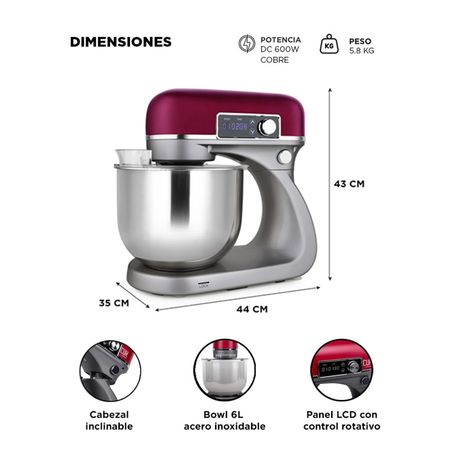 Batidora Planetaria Gadnic Cuerpo de Aluminio con Accesorios