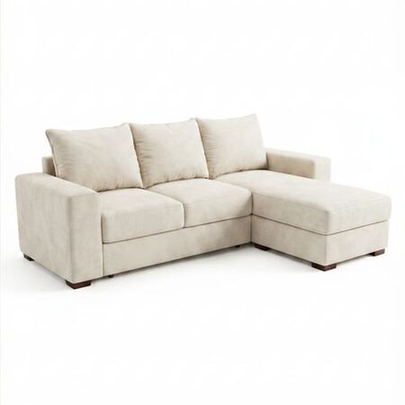 Sillon Milan tres cuerpos con camastro color crema claro