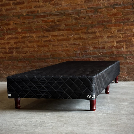 base de sommier cruz microfibra negro 100x190