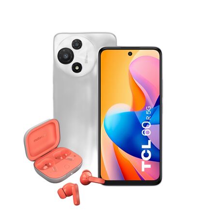 Combo TCL 60 R 5G 4+128GB Pure White + Moto Buds Guitar Peach Pink