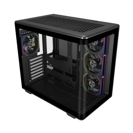 Gabinete Cooler Master Elite 600 Mid Tower Tempered Glass Negro Sin Fuente