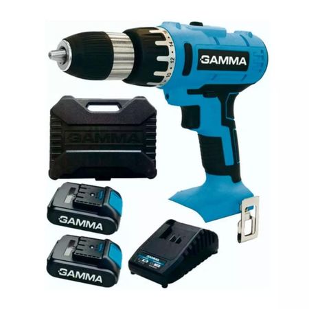 TALADRO ATORNILLADOR GAMMA G12301AR 21V+2 BATERIAS CARGADOR+MALETIN