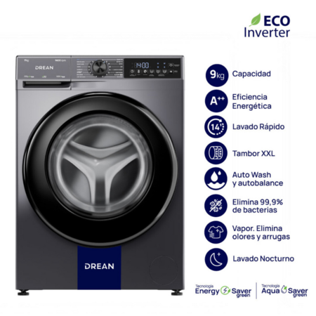 LAVARROPAS AUTOMATICO DREAN LFDR0914ISG0 INVERTER GRIS 9KG