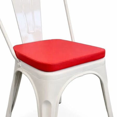 Almohadón De Cuerina Dalton para Silla Tolix Rojo Con Cierre
