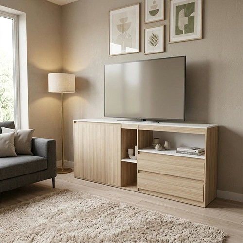 Modular bajo DS Home 2 Metros Cocobolo Blanco 200x89x43 cm - Vista 2