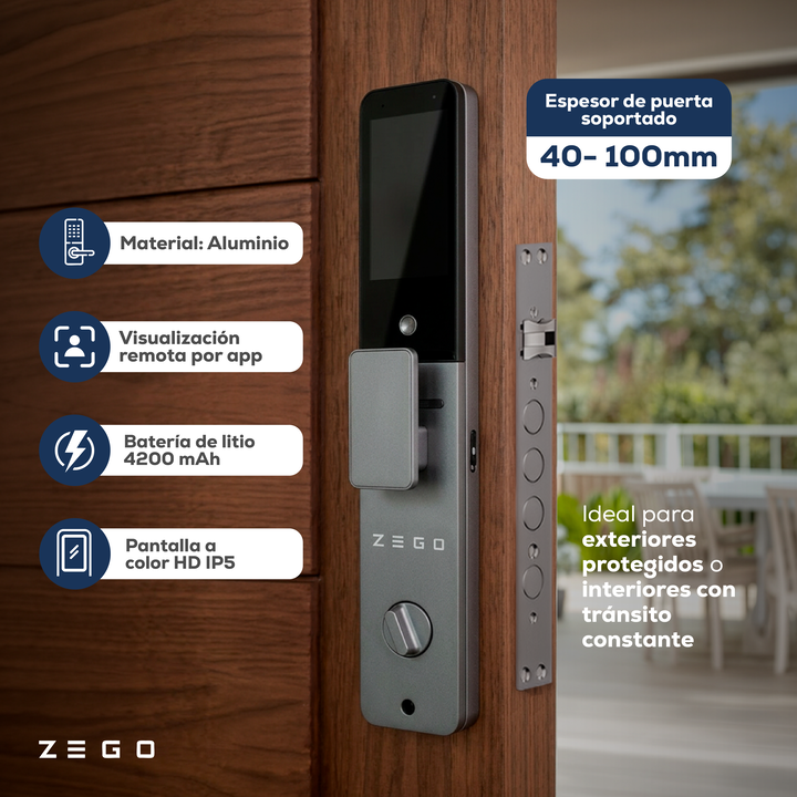 Cerradura Electronica Zego Huella Reconocimiento Facial App Max Fortress Secure - Vista 3