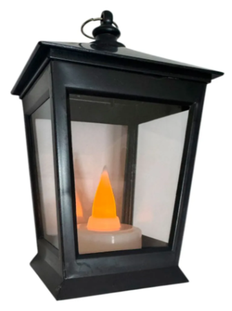 Farolito negro  Luz Led A Pilas Decorativo Mini simil vela