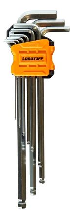 Juego De 9 Llaves Allen Largas Con Punt L6944 Lusqtoff Plateado