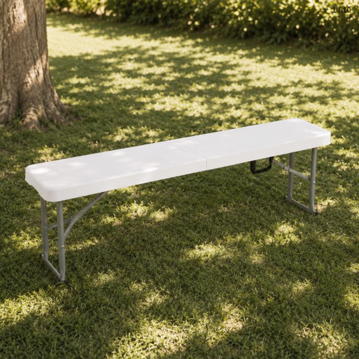 Banco Picnic Plegable Con Estructura De Acero 1.20 Mts Garden Life T420000 Blanco - Vista 2