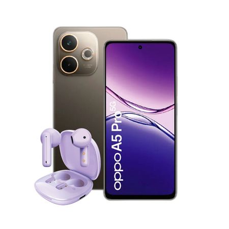 Combo Oppo A5 Pro 5G 8+256GB Mocha + Auriculares TWS Dekkin Purple
