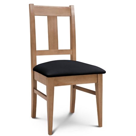 Silla de Comedor Euro lustre Abedul Tapizado Inka Negro Espacity