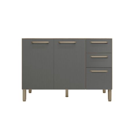 Bajo Mesada Cocina Cm Freijo gris Kit Parana Mueble