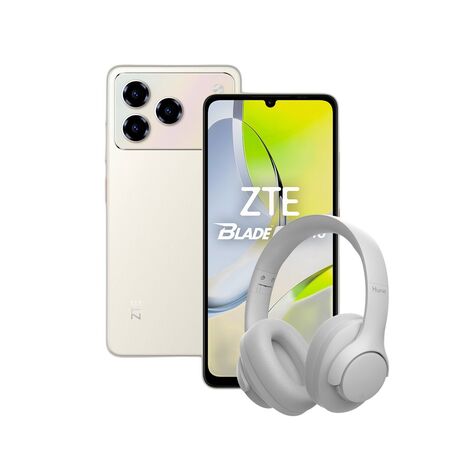 Combo ZTE A56 Pro 12+128GB Gold + Auriculares Hune Over-ear Bluetooth Gris