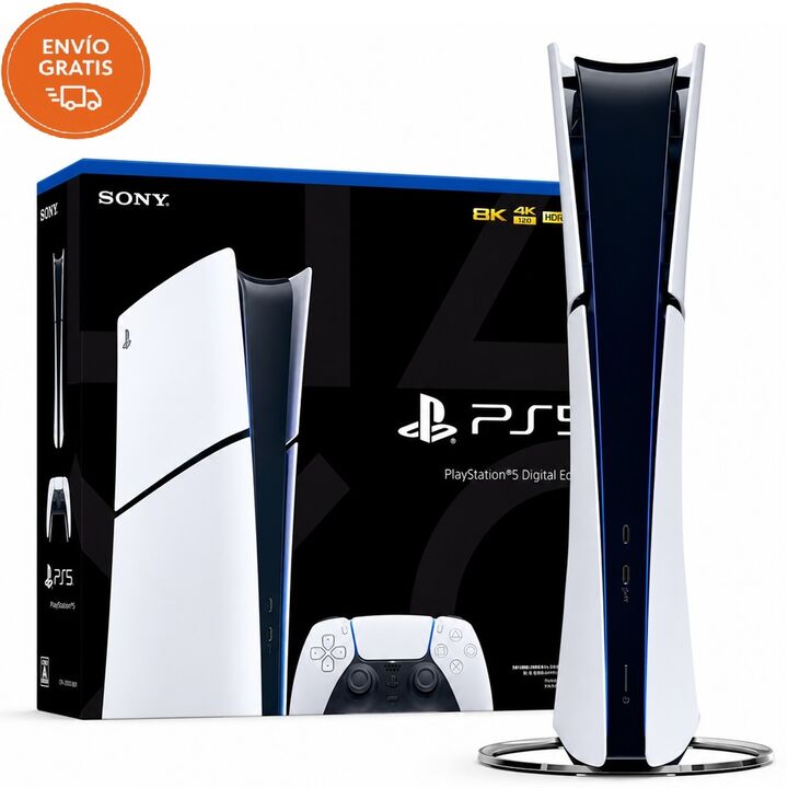 Sony PlayStation 5 Digital Edition 825GB Slim + 2 Joysticks DualSense Originales - Vista 1