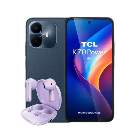 Combo TCL K70 Power 4+256GB Nebula Blue + Auriculares TWS Dekkin Purple
